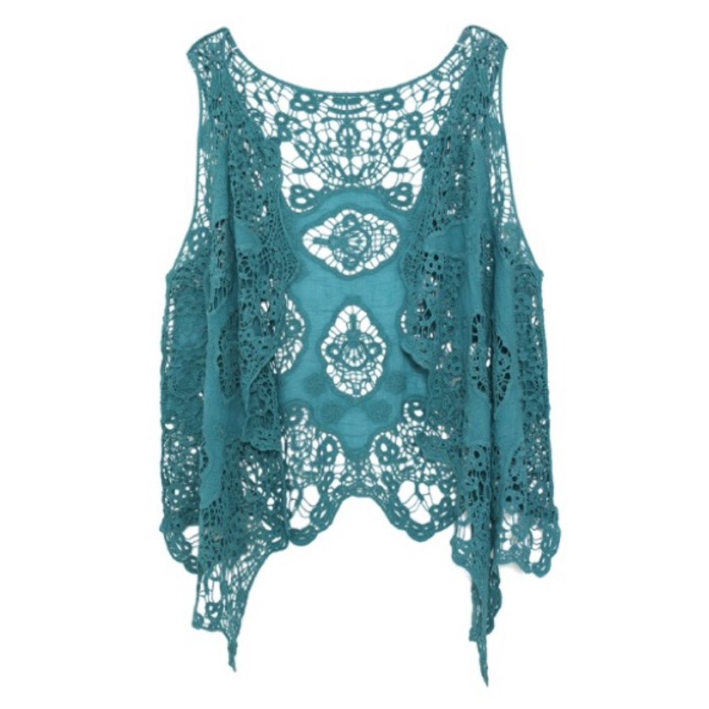 Chic summer cotton crochet vest